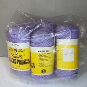 Lot of 6 - Vintage Easton Lady Sayelle Purple Worsted Yarn